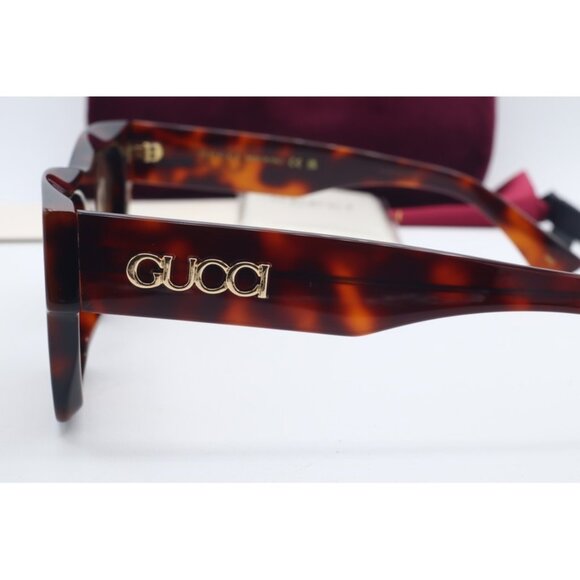 Gucci GG 1835SA 002 Rectangle Havana Sunglasses Brown Lenses 53mm